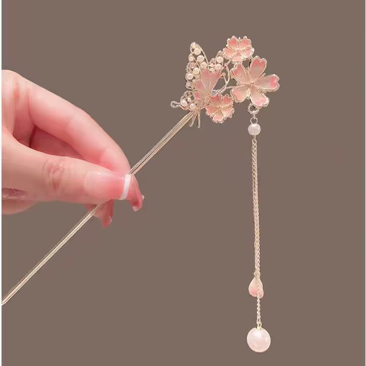 دبوس شعر ساكورا بتصميم راقٍ، د - مراجعة Hanbok Hair Pin وسعره